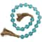 45" Handmade Round Frosted Glass Bead Garland with Tassels & Knotted Jute